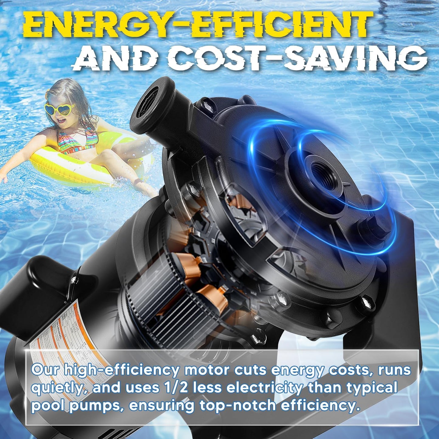 PB4-60 3/4 HP Booster Pump 115/230V 3450RPM, Compatible with Polaris 280 380 480 Pressure Pool Cleaners