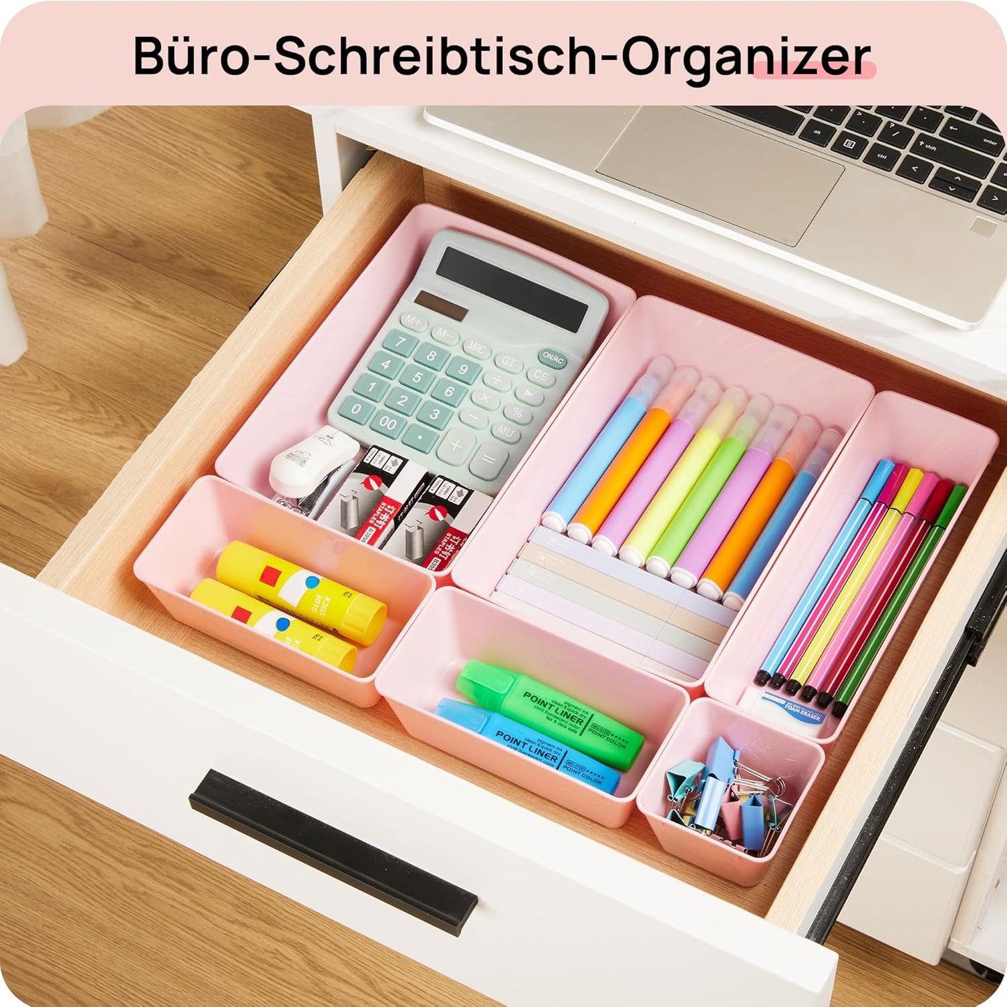 Vtopmart 25 PCS Plastic Drawer Organizers - Versatile Storage Bins for Bathroom, Makeup & Kitchen | 4 Sizes