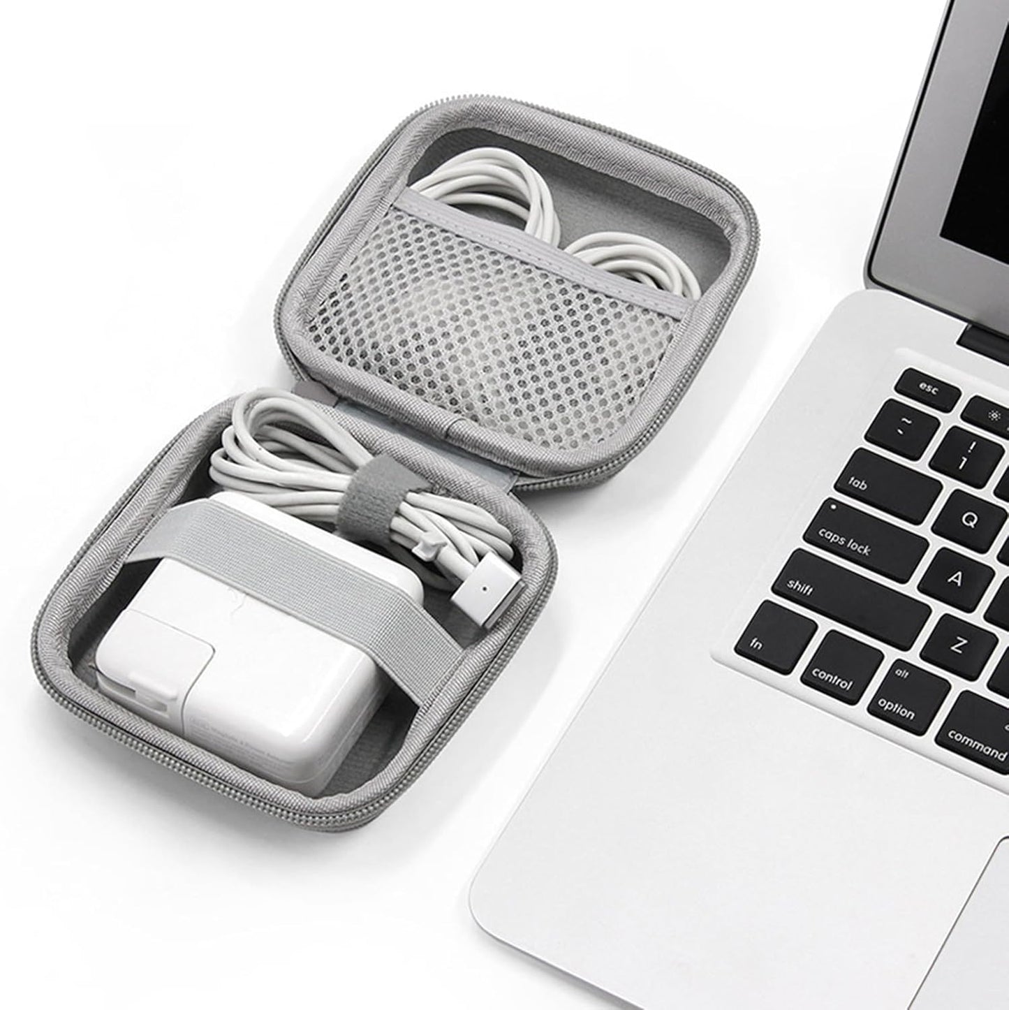 4.4"x4.4" Small Travel Carrying Storage Case, Charger Organizer, Pouch compatible with MacBook Power Adapter, Laptop
