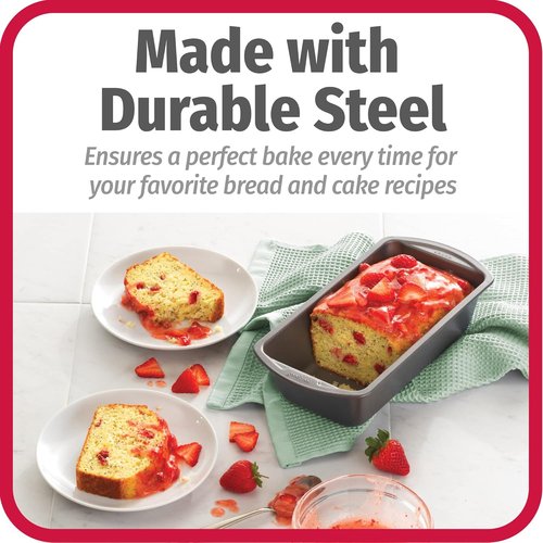 GoodCook Nonstick Loaf Pan - Heavy-Duty Steel Bakeware with Easy-Clean Coating | 8 x 4-Inch, Gray