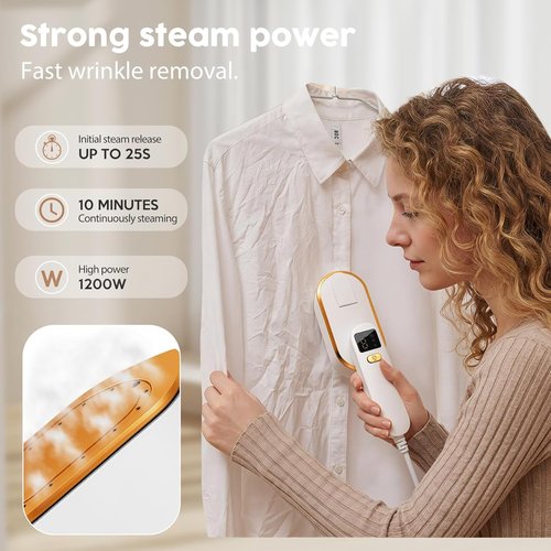 Droyek Portable Travel Steamer - 1200W 2-in-1 Iron & Steamer with Fast Heat, 150ml Tank | 4 Modes, LED Display
