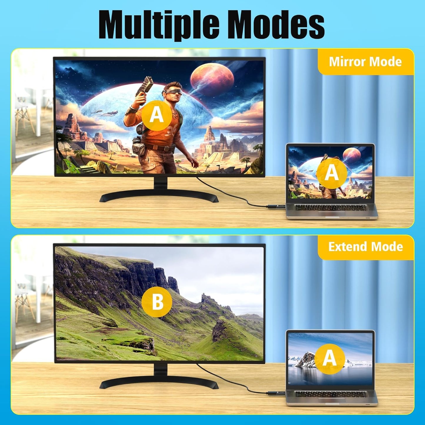 AGVEE 2 Pack 4K@60HZ 4K@30HZ 1080P@120HZ Display Port to HDMI Adapter, Alloy Shell DP Displayport PC to HDMI Display