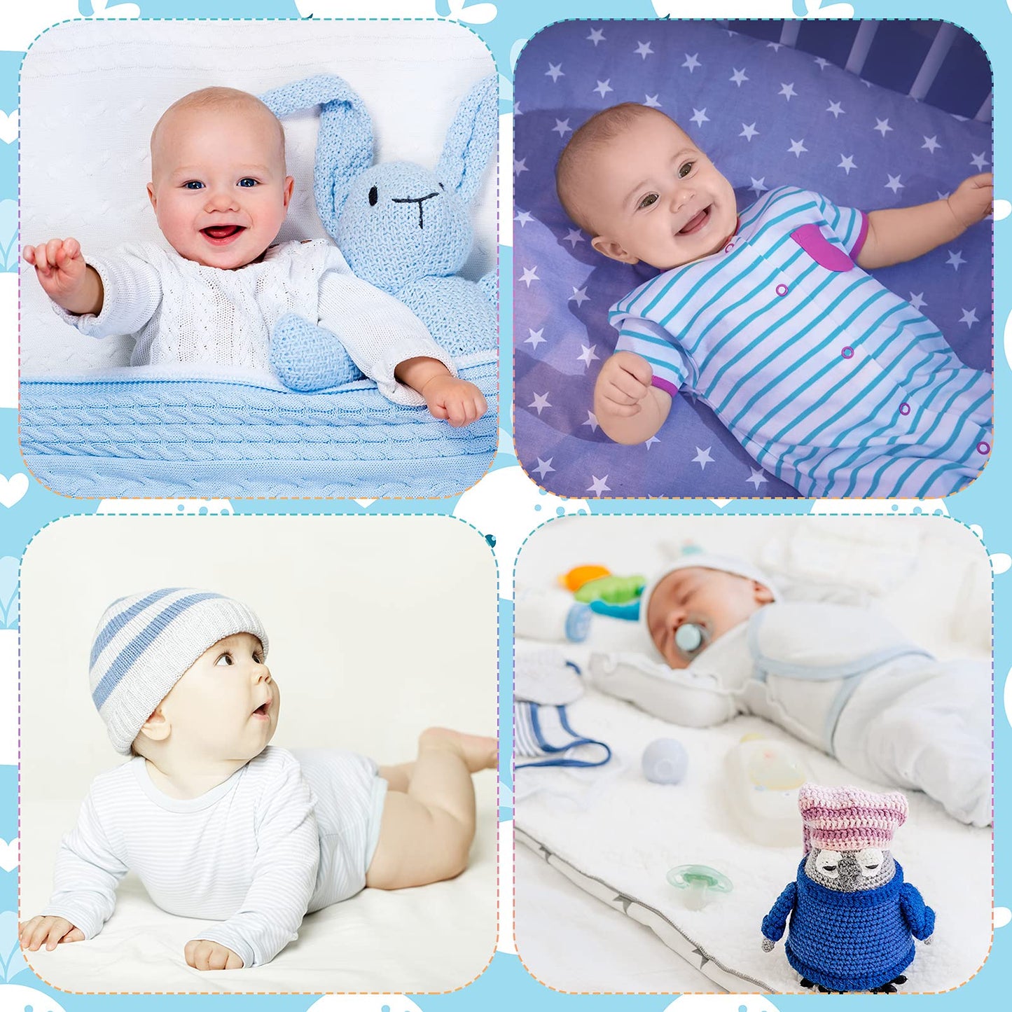 SATINIOR 8 Pcs Newborn Belly Button Band Cotton Baby Belly Bands Infant Umbilical Cord Cover Band Newborn Cartoon Pattern Navel Belt for Protection Abdomen Baby Boy Girl Gifts 0-12 Months