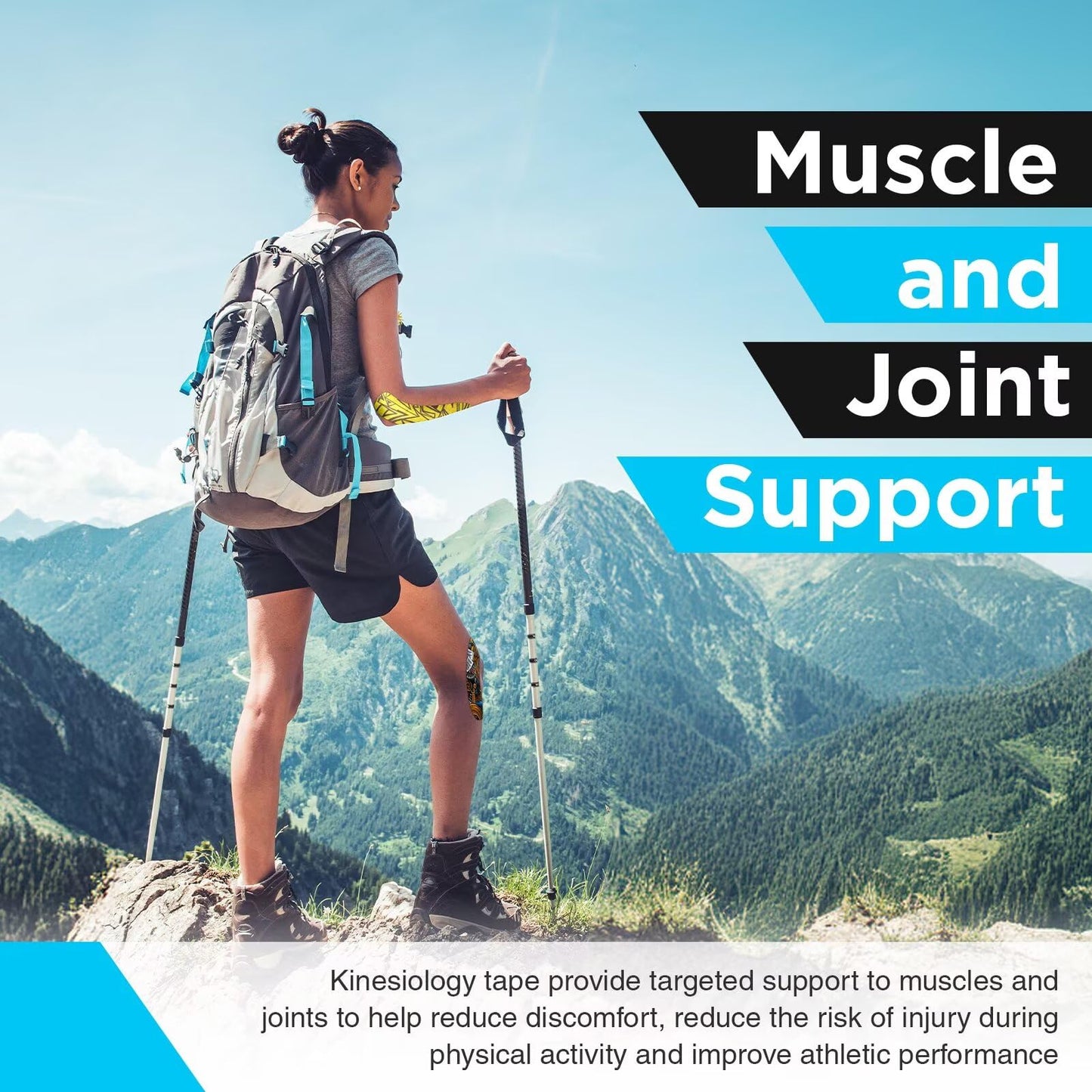 OK TAPE Nylon Digtal Printed Kinesiology Tape, Elastic Sports Athletic Tape, 2 Rolls, 2in×16.4ft Uncut Roll-Panda