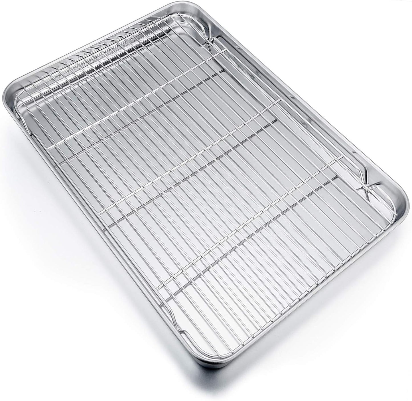 P&P CHEF Baking Sheet Pan Set - 19.6 Inch Stainless Steel Cookie Tray with Cooling Rack, Non-Toxic & Dishwasher Safe