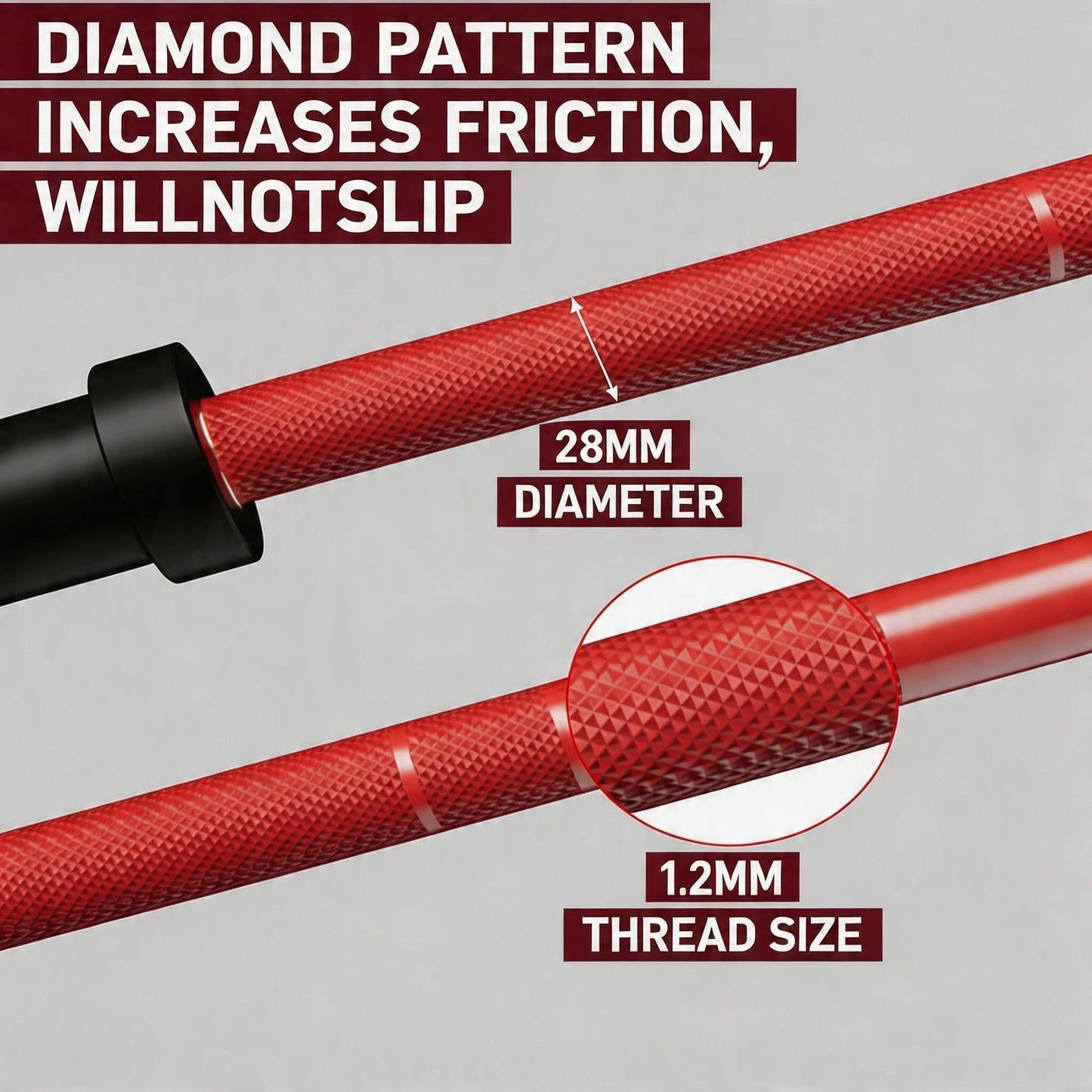 7ft Olympic Barbell 45 LB, Medium-Carbon Steel Weight Lifting Bar, 1500LB Capacity, 28mm Grip, 8 Needle Bearings, Fits 2" Plates for Powerlifting, Deadlift, Bench Press & Home Gym