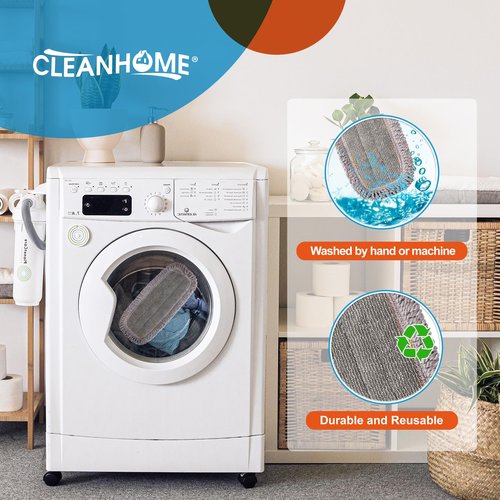 CLEANHOME Microfiber Mop Pads 4 Pieces for Floor Cleaning,Fit CLEANHOME Dust Mop: B09PBPGSJ3, Twisted Microfiber Replacement Pads