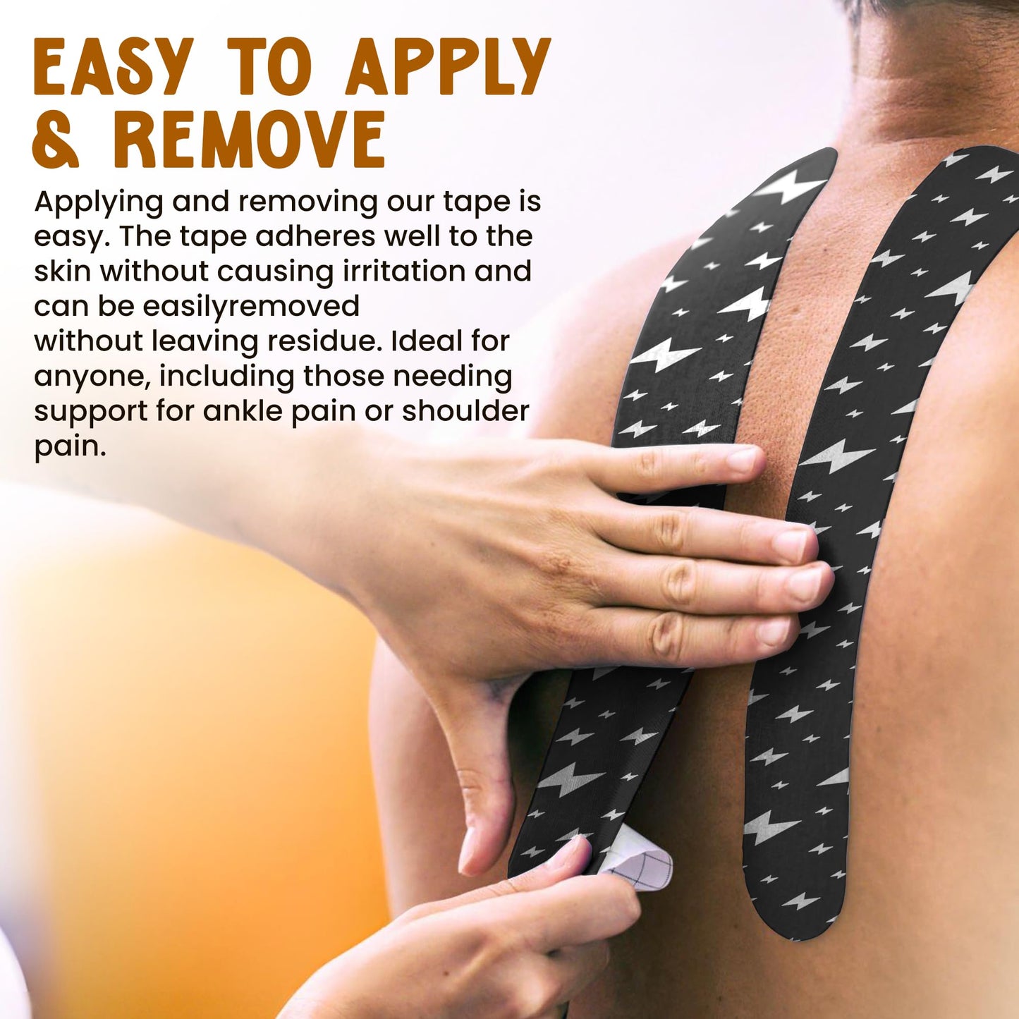 Kinesiology Tape - Enhanced Support, Breathable & Moisture-Resistant - Latex-Free for Sensitive Skin - Customizable, Ideal for Athletes & Fitness Enthusiasts (Lightning)