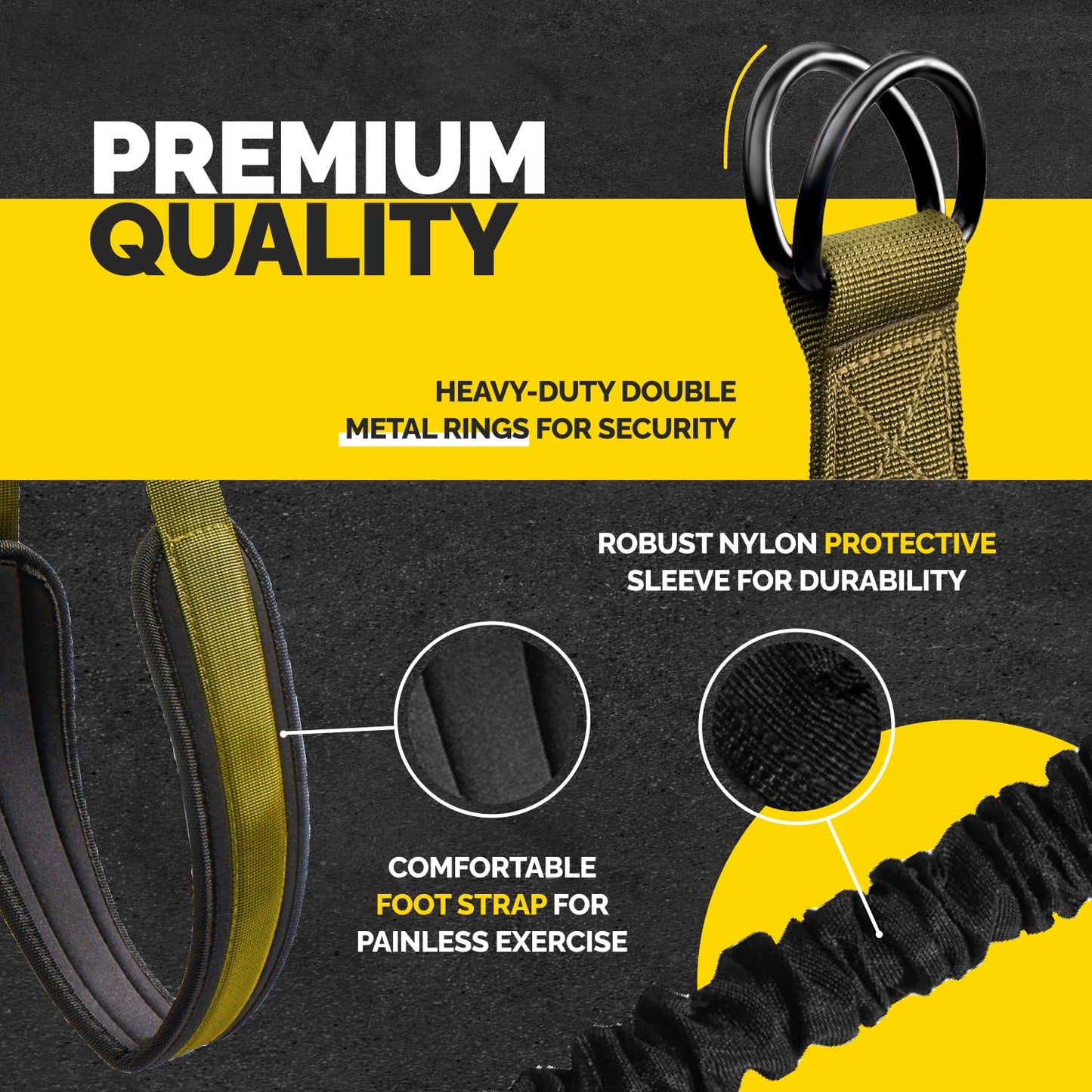 Pull Up Assistance Bands Set - 4 Heavy-Duty Pull Up Bands, Height Adjustable Strap & Comfortable Foot Strap - Stackable Pull Up Resistance Bands for Pull Ups (Military Green)