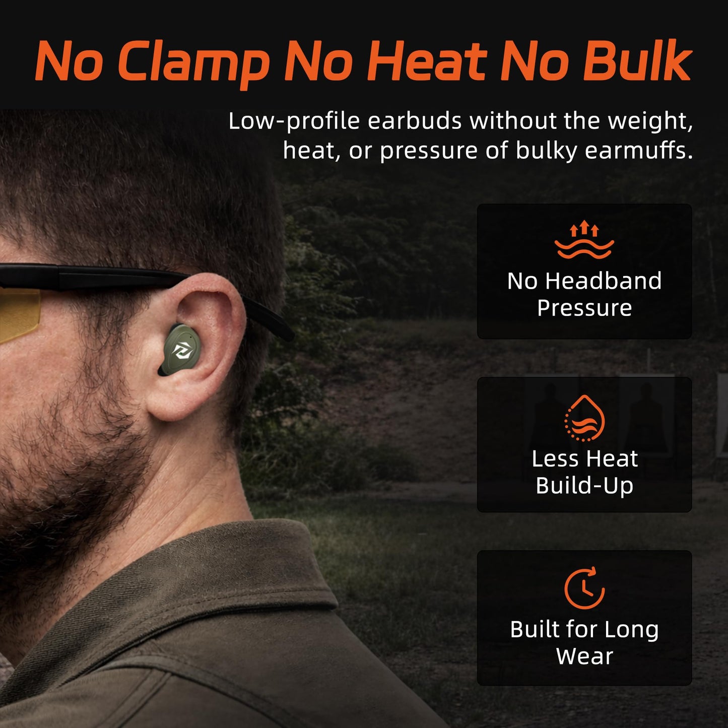PROHEAR EP05 Shooting Ear Buds,Bluetooth Hearing Protection SNR 30dB DSP Sound Amplification, Fast Gunshot Suppression, All-Day Comfort for Shooting & Hunting