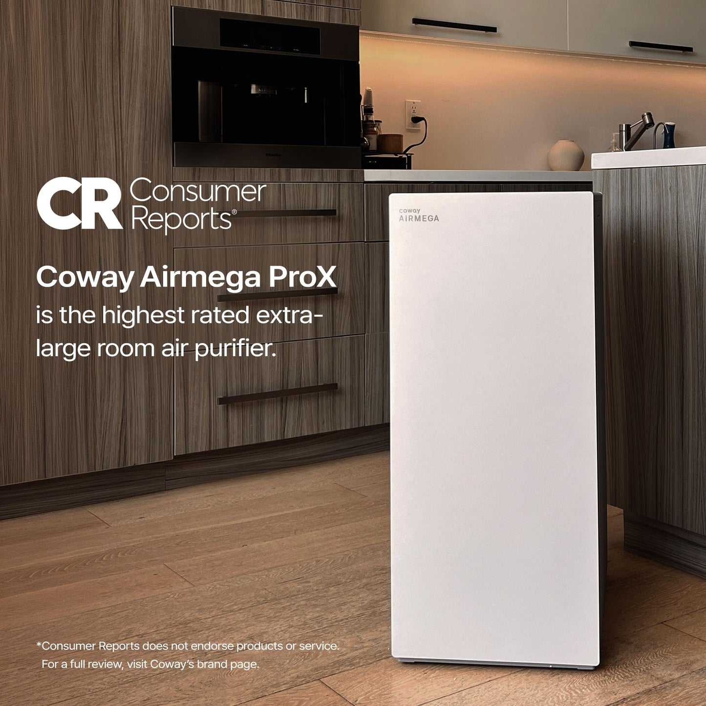 COWAY Air Purifiers for Large Room Whole Home Up to 4,253ft², 2 Sets of XL Washable Pre-Filters and HEPA Filters for Dual Purification, AQI, Turbo Mode, Timer, Wheels, 5yr Warranty, ProX(B)