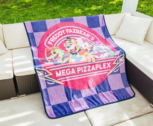 Five Nights At Freddy's Mega Pizzaplex Fleece Throw Blanket | Soft Polyester Cover for Sofa, Bed | 50 x 60 Inches