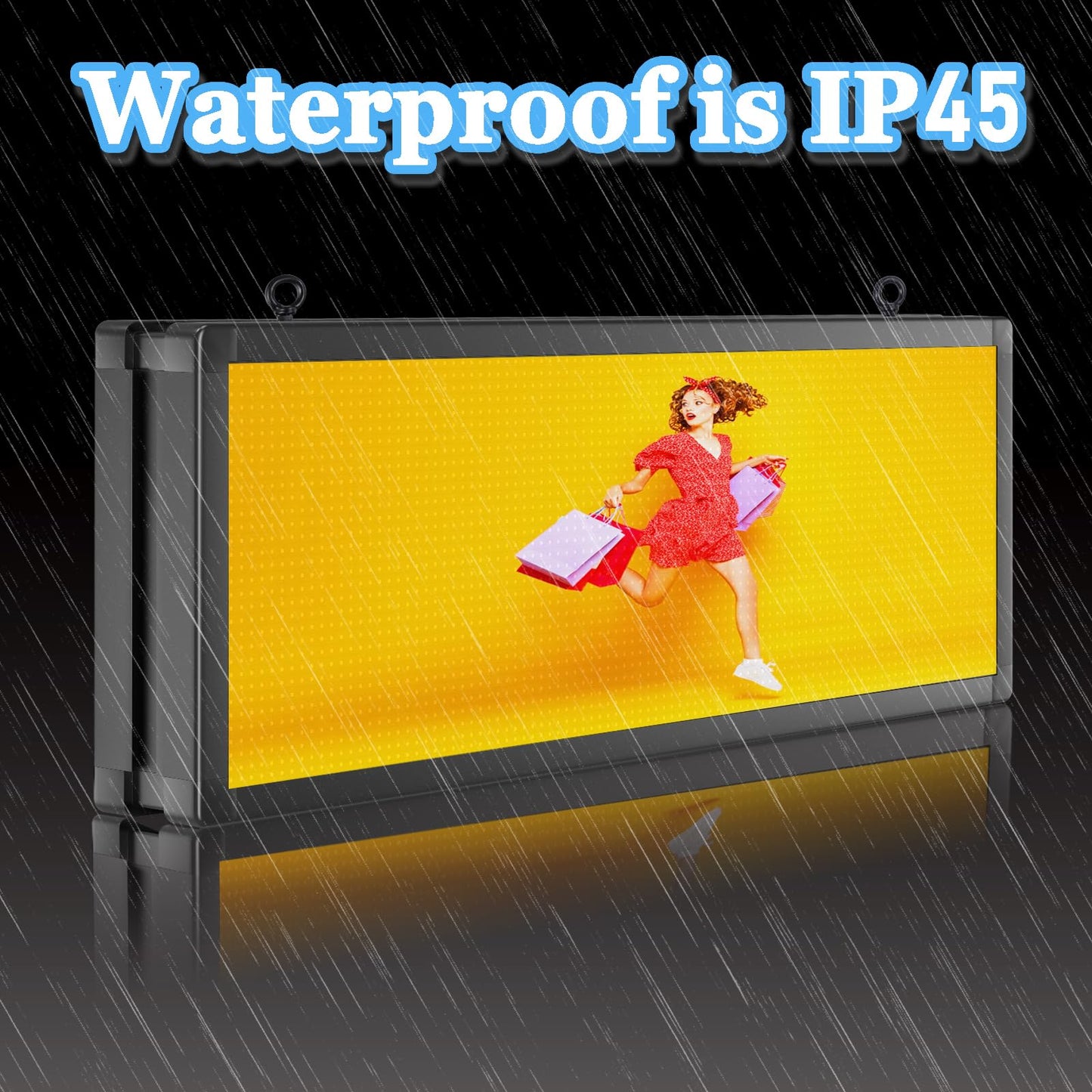 P10 Outdoor Full Color Programmable Double Sides LED Signs 39"x 14" with WIFI,Programmable Scrolling LED Display,Texts and Image Display for led Advertising Sign Board (Double sides)