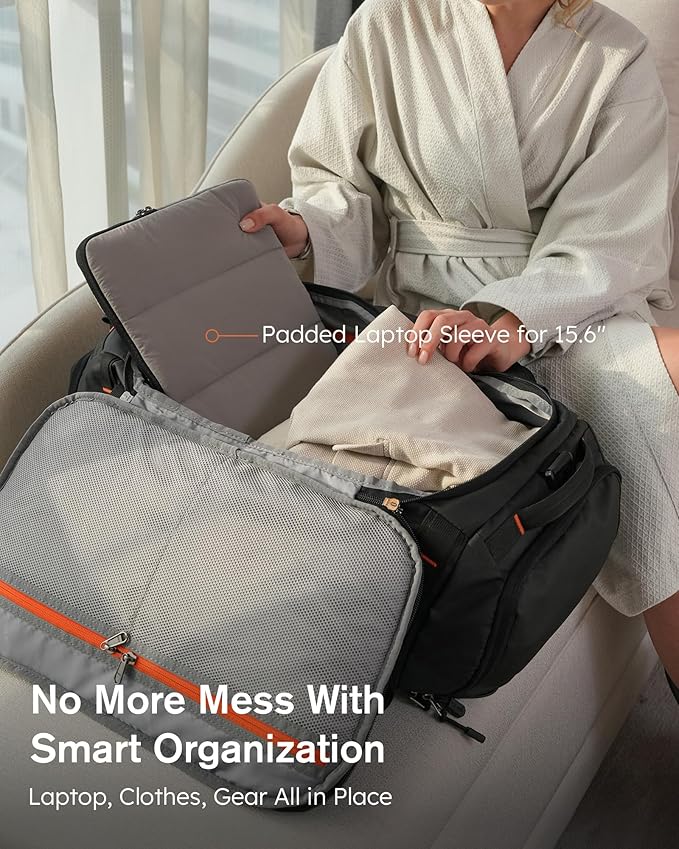 Tolaccea Gym Bag for Men & Women, 55L Large Duffle Bag Backpack for Travel Sports with Shoe Compartment, Wet Pocket & Extra Laptop Bag for 15.6'', 3-in-1 Sport Workout Duffel Carry On for Airplane
