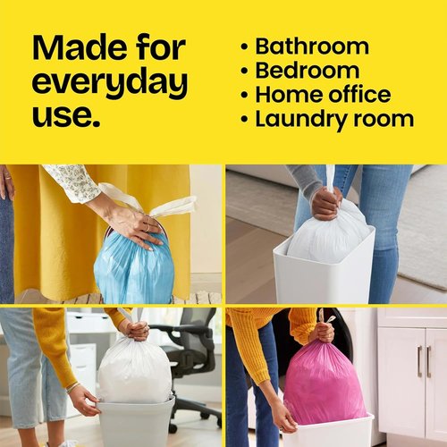 Glad Medium Trash Bags - 8 Gallon Febreze Fresh Clean Garbage Bags with Odor Control | 80 Count