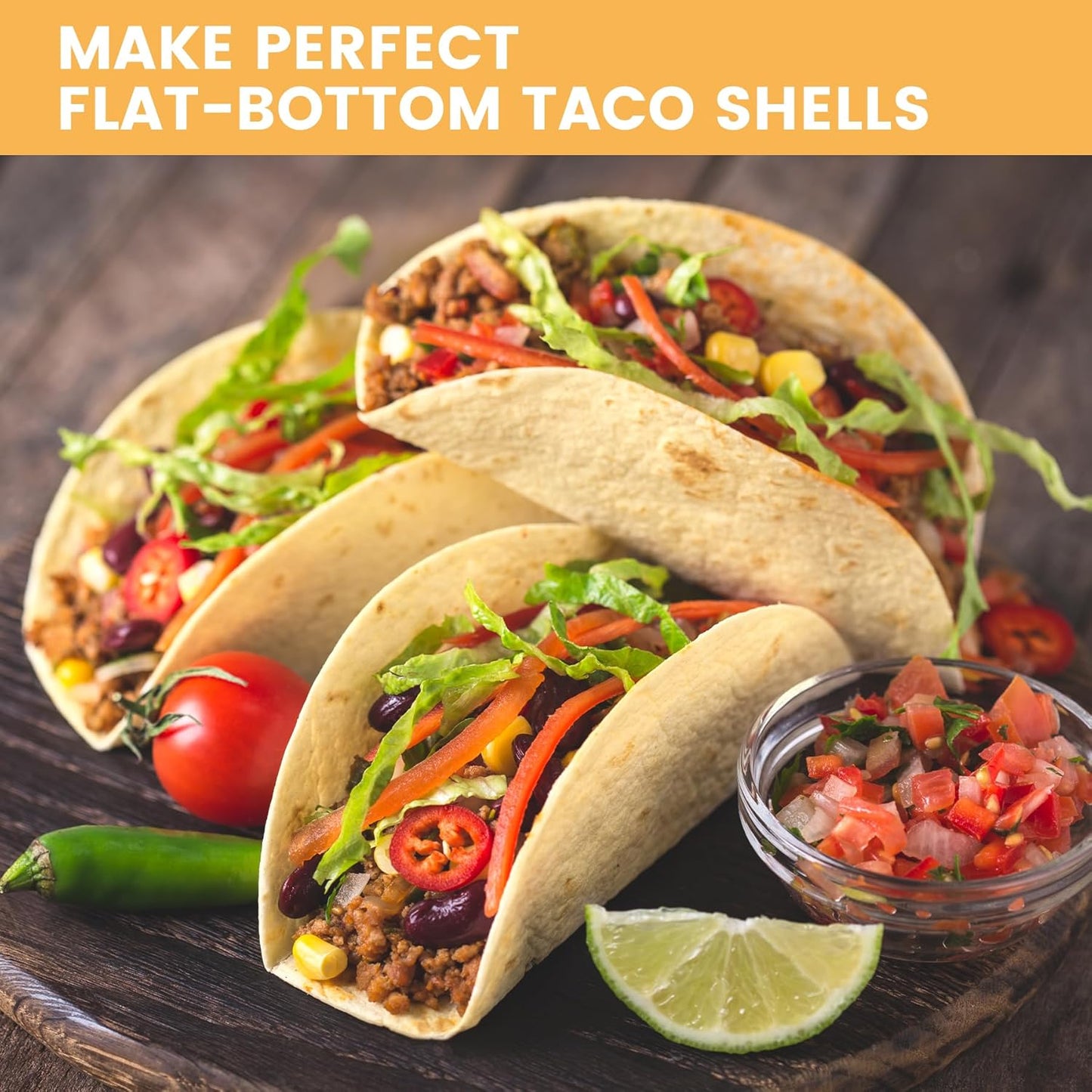 Skiennix Taco Shell Stand Mold - Stainless Steel Holder for Crispy Flat-Bottom Tacos | Ideal for Baking & Frying