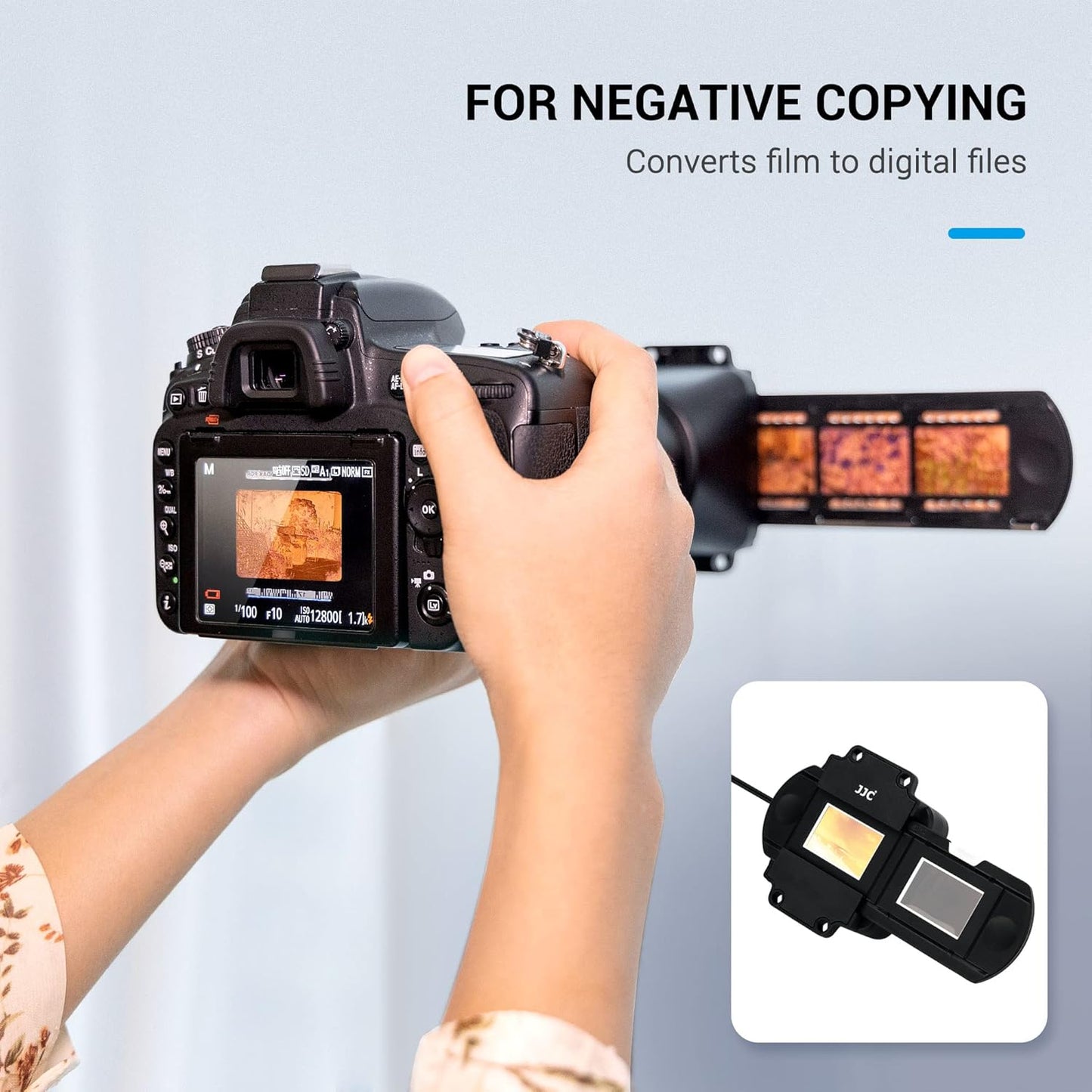 JJC 35mm Set 35mm 10 Film Digitizing LED Light for Negatives Copying with Film Strips & Slides Holder, Levels