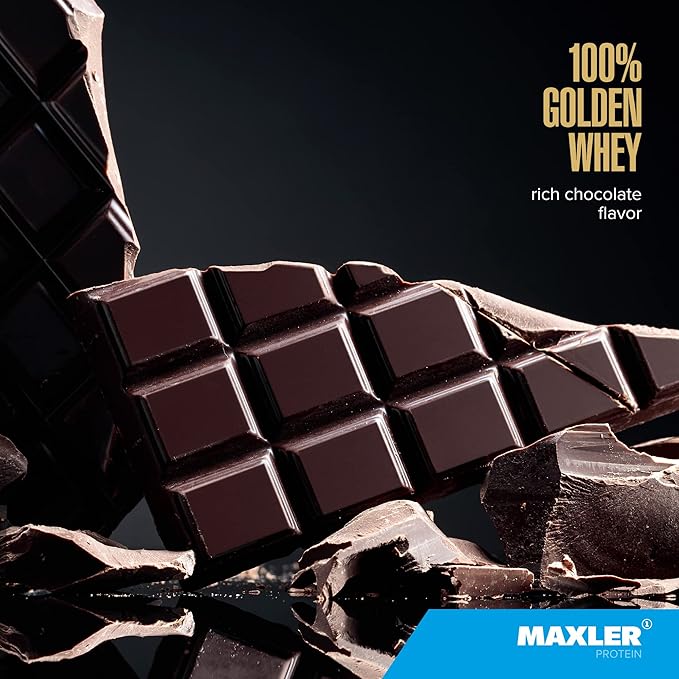 Maxler 100% Golden Whey - 22g of Protein per Serving - High Protein, Low Fat, Low Carb, Complete Amino Acid Profile - Rich Chocolate Protein 2 lb