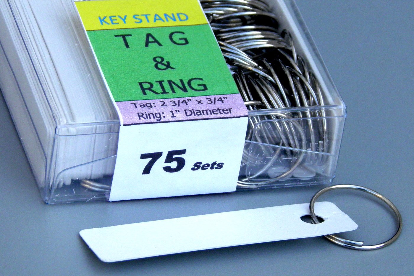 Stand Company Key Rack, Key Holder #75MNS, 75 Bolted Metal Numbered Hook with Hidden Hangers, 23" x 23" x 2.5", Dark Gray Melamine Finish (75 Sets of Tag & Ring Included) - Made in USA