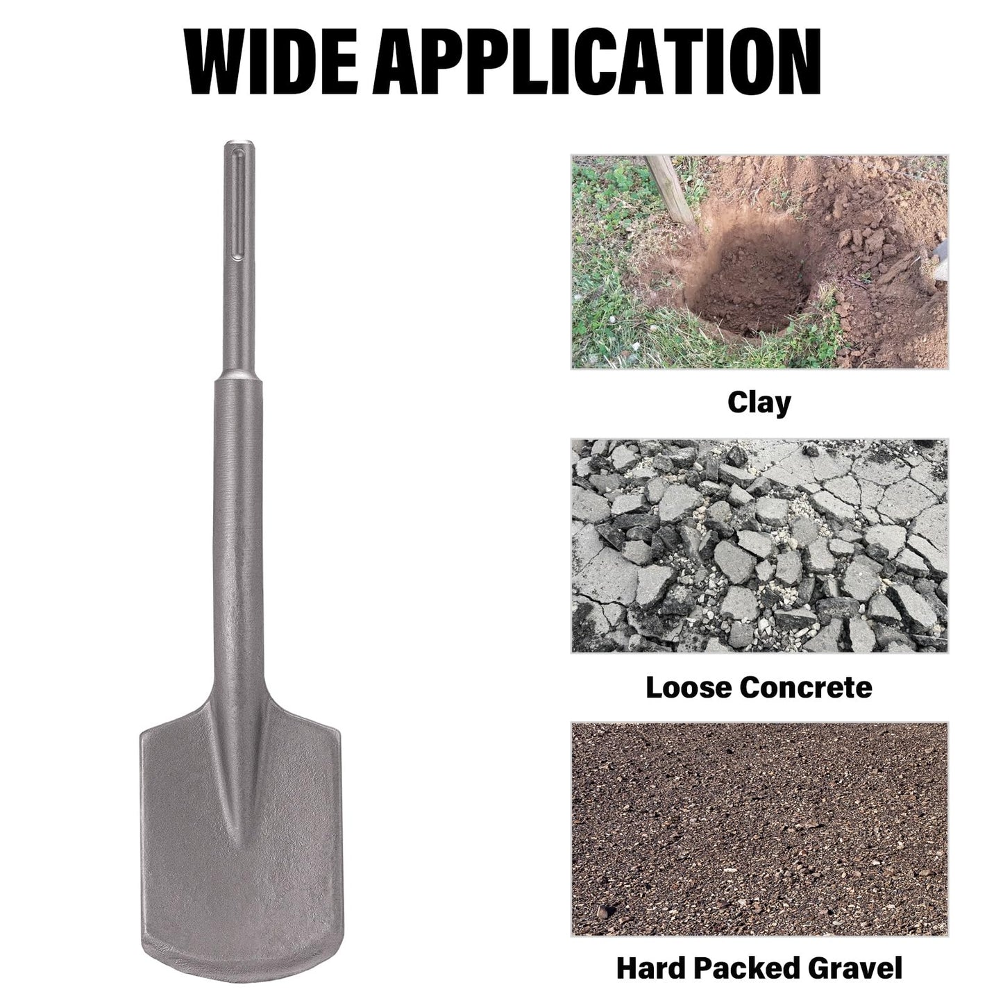 Berserker 12-Pound SDS-Max Demolition Jack Hammer with SDS Max Clay Spade, 4-1/2" x 18-1/2" Steel Shovel Bit