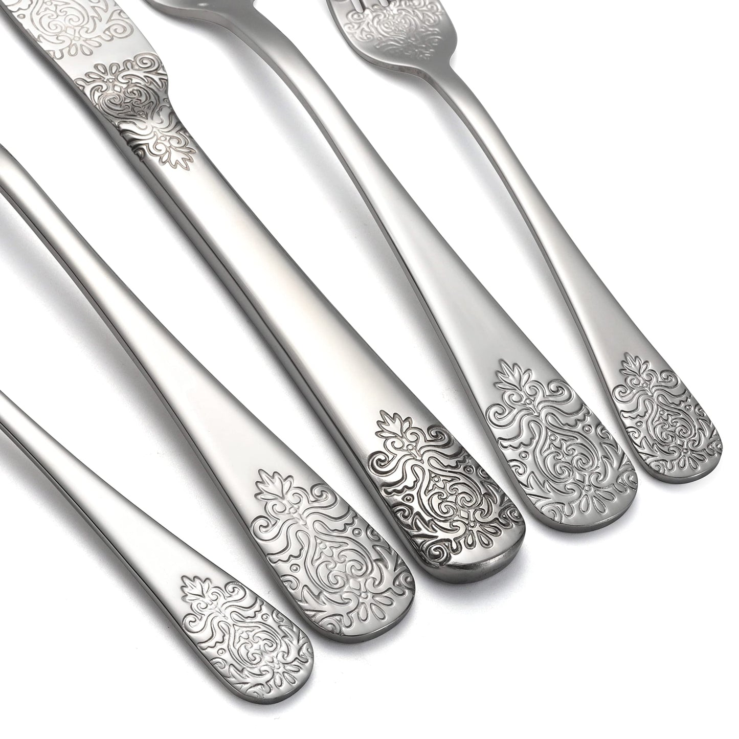 Silverware Set 40 Pieces Stainless Steel Flatware Cutlery Set Service for 8 Kitchen Utensil Tableware Sets Include Knives Forks Spoons for Kitchen Home Restaurant