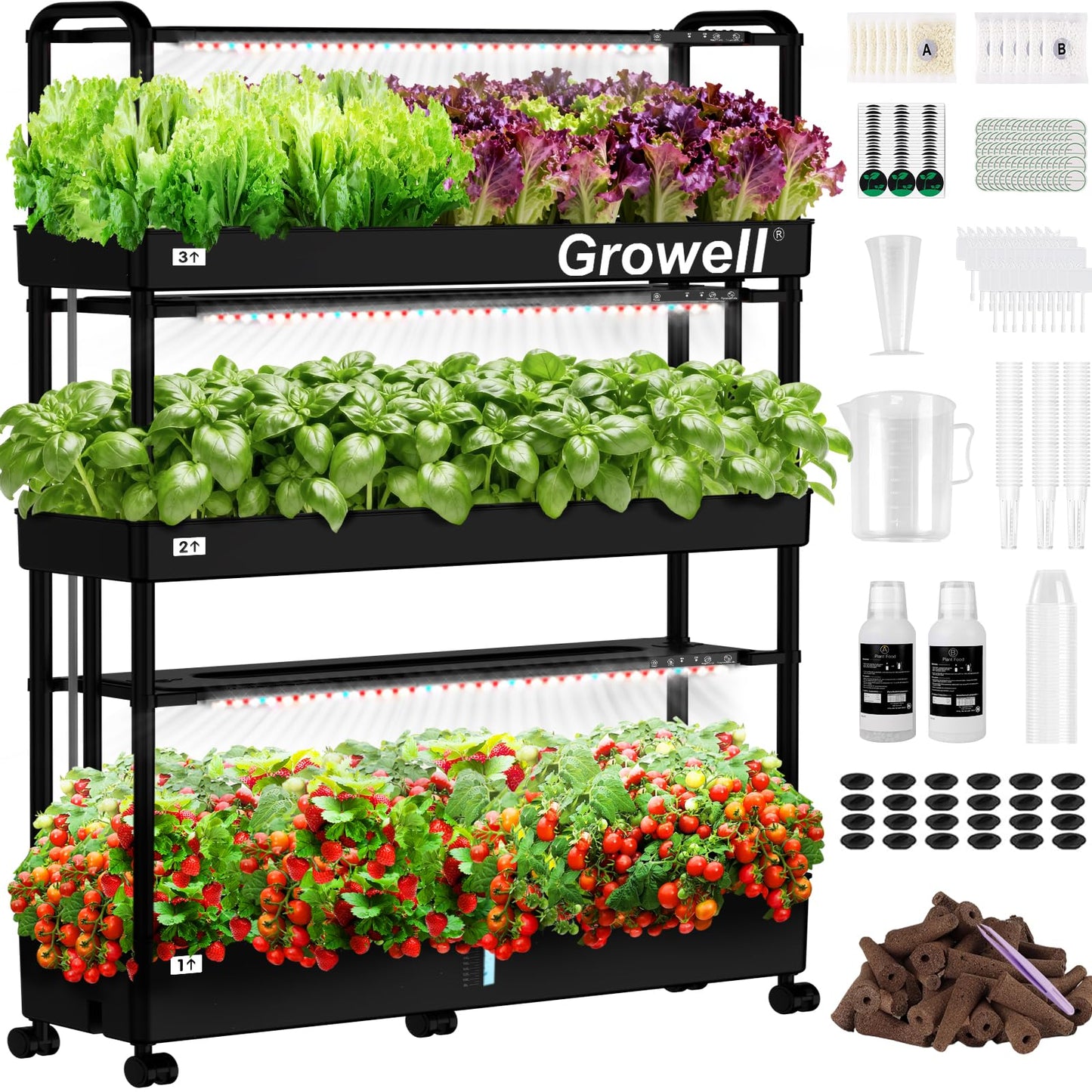 90 Pods Hydroponics Growing System Kit & 120 Pcs Hydroponic Pods Kit