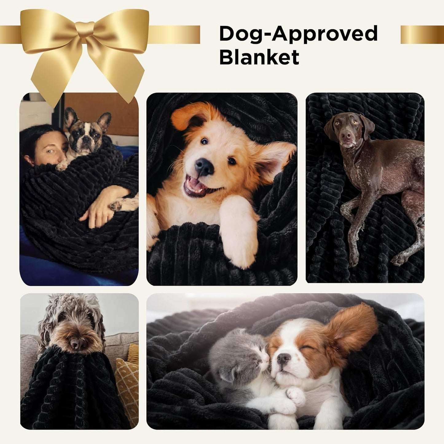 Bedsure GentleSoft Black Blanket - Cozy Full Size Fleece Throw for Women | 84x90 Inches