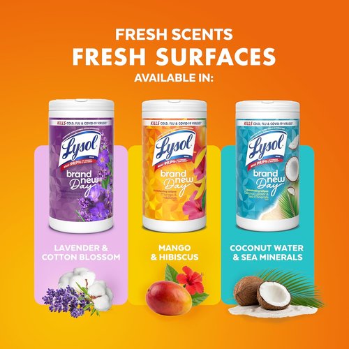 Lysol Disinfecting Wipes - All-Purpose Cleaning & Sanitizing Wipes | Lavender & Mango Scents, 80 Count (4 Pack)