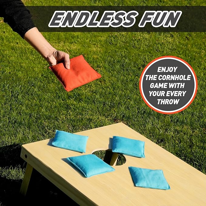 Cornhole Bags Set of 8 Regulation Corn Hole Bean Bags for Cornhole Game, Professional Weather Resistant Corn Hole Bags with Tote Bag