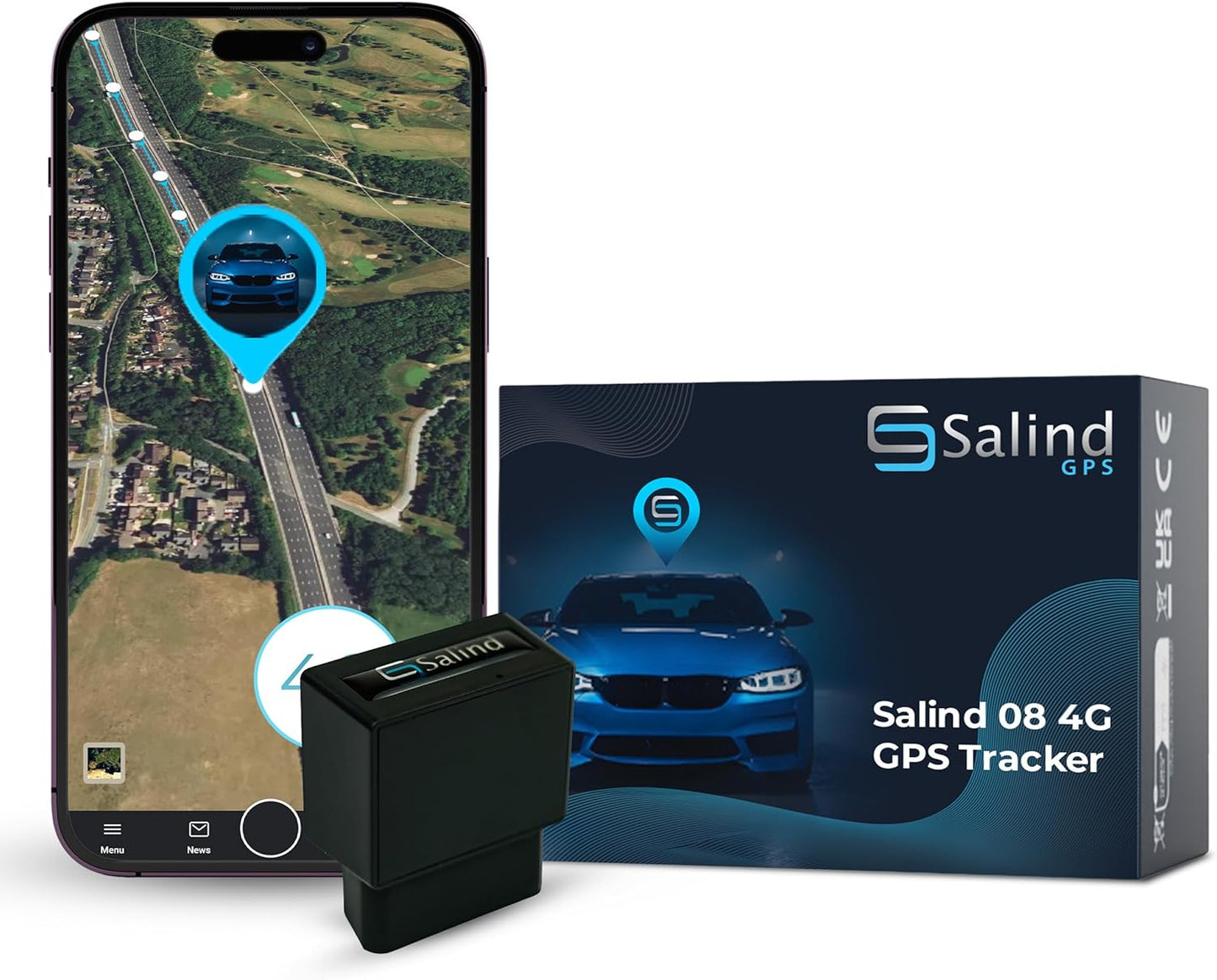 Salind GPS 4G 9-35V LTE OBD Fleet and Vehicle Tracker Hidden Car, Truck, Trailer Locator with Real-Time Monitoring