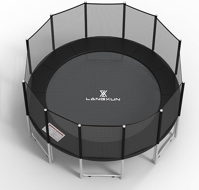 LANGXUN Universal Trampoline Repalcement Safety Pad, 8ft 10ft 12ft 14ft 15ft 16ft Waterproof Surround Spring Foam Cover for Round Frame