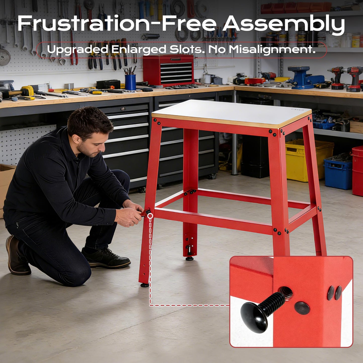 VIGO POWER 700 Lbs Heavy Duty Tool Stand, 30" Work Height & 26" x 14" MDF Top, Universal Benchtop Machine Table with Vibration-Dampening Base for Planer, Drill Press, Saws & Grinders
