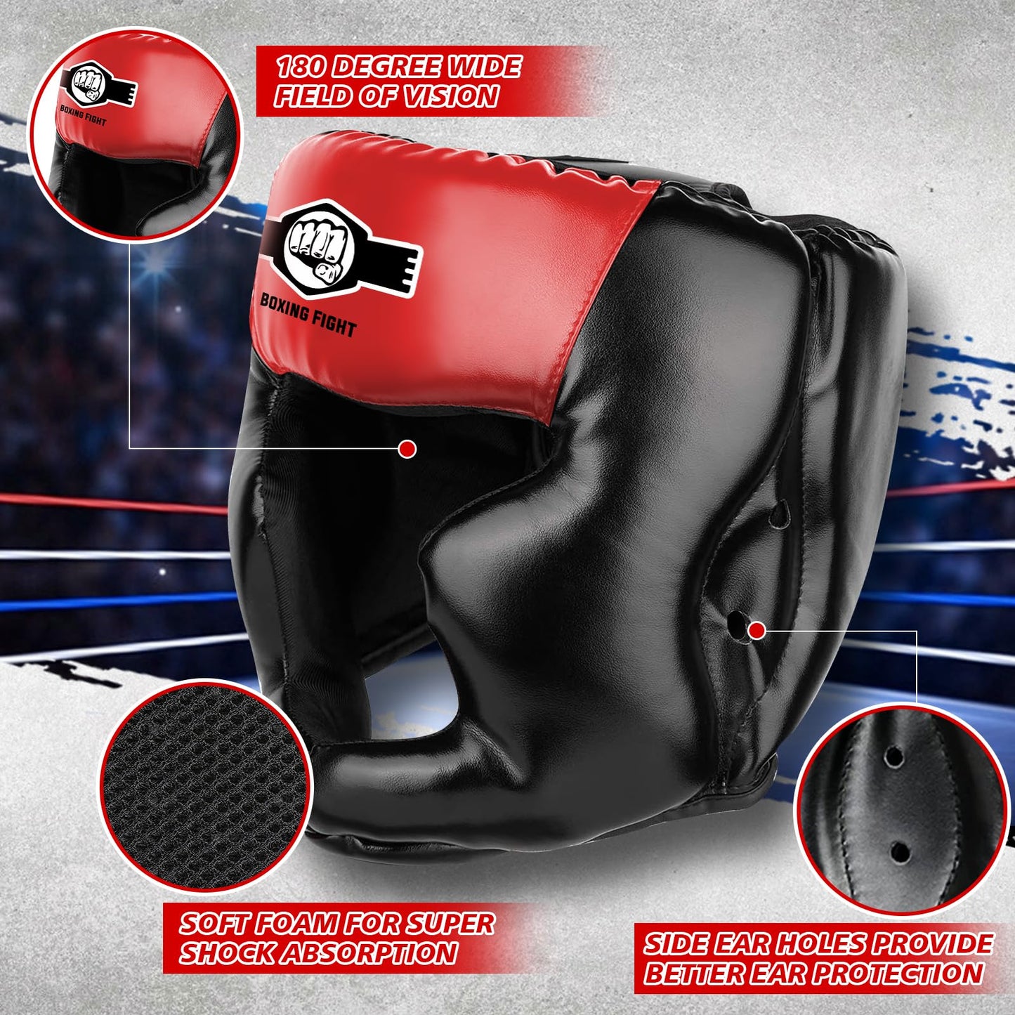 YORWHIN Boxing Headgear for Kids, Boxing Head Gear Training Sparring Safety Head Guard with Gloves, Protective Gear for MMA, Kickboxing, Muay Thai