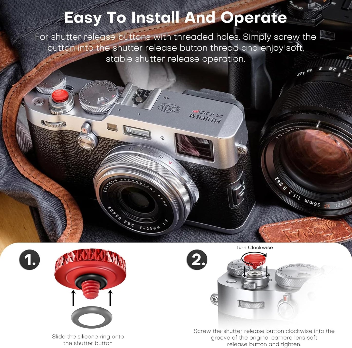 Button,4 X100 X100VI X-T5 X-T4 X-T3 REYGEAK for Fujifilm Camera Shutter Pcs Copper Soft Shutter Release Button,Camera