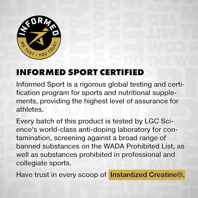 Gains in Bulk Instantized Creatine Monohydrate for Women and Men, Soluble Pre Workout Powder, Supports Muscle Building, Strength and Performance, Bodybuilding Supplements, Unflavored, 100 Servings