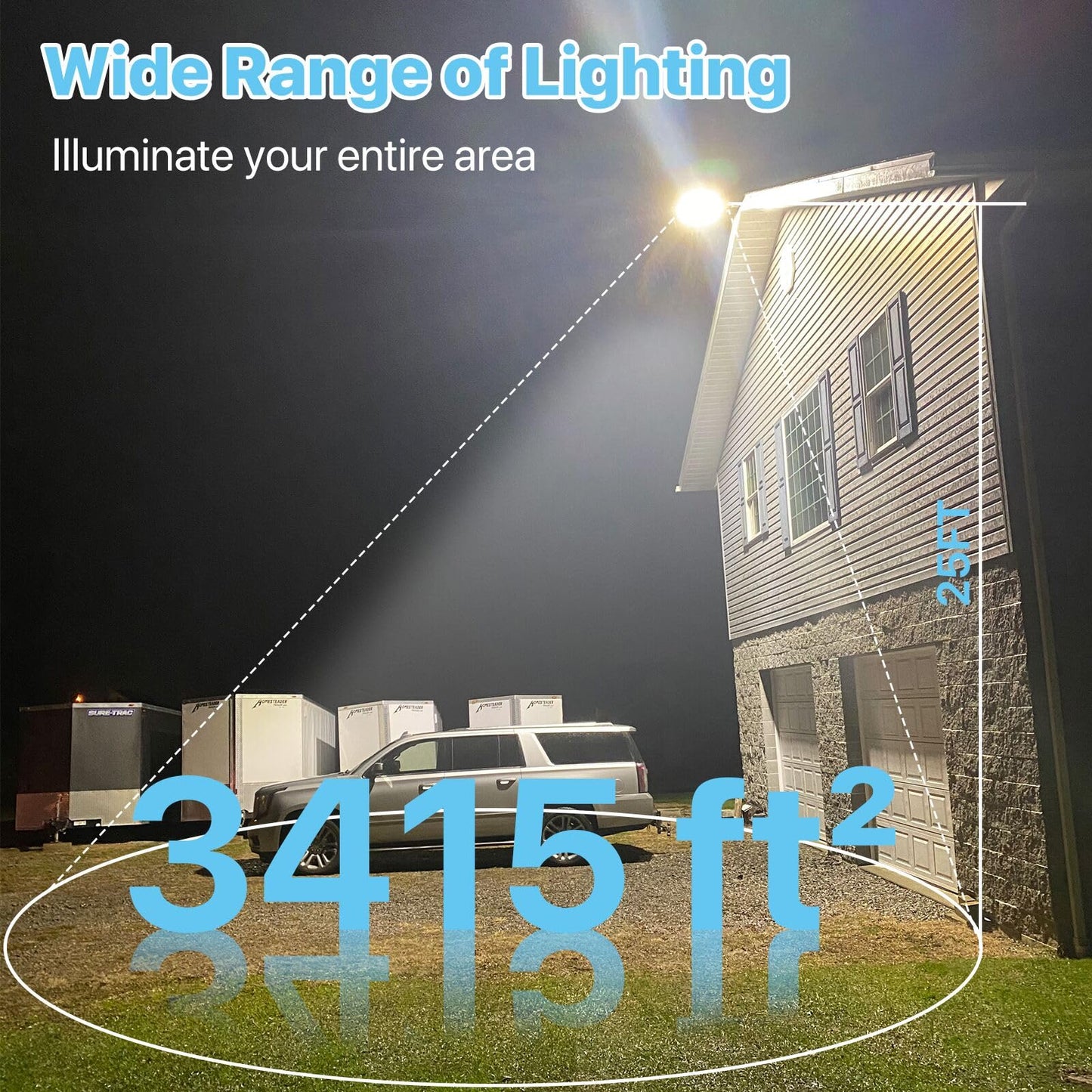 HYPERLITE LED Parking Lot Light - 200W 30000LM 5000K Led Parking Lot Lights Outdoor Dusk to Dawn - Wall Mounted Commercial Led Flood Light for Street Garage Barn Roadways Driveways Pond- 2PACKS