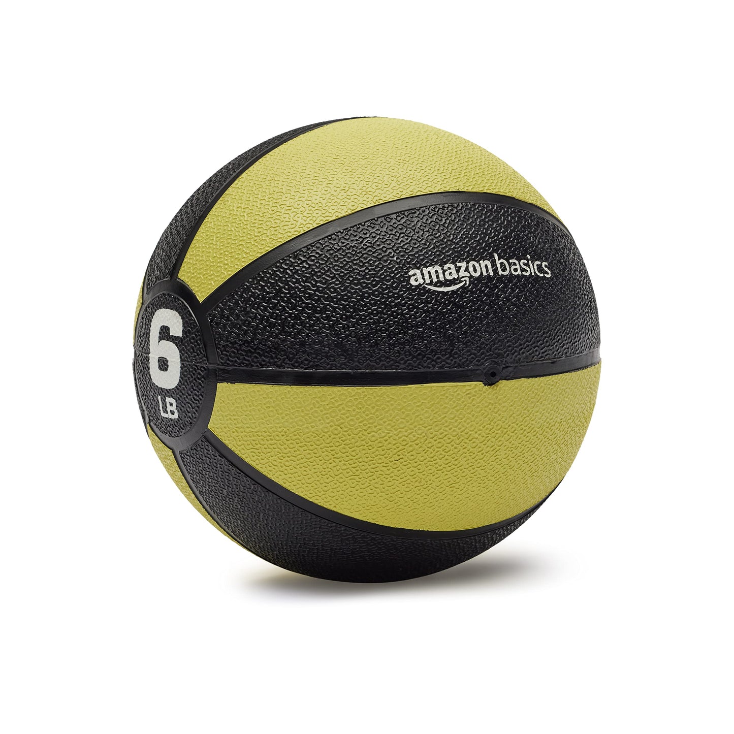 Amazon Basics Weighted Medicine Ball for Core Strength, Strength Training, Full-Body Workouts and Balance Exercises, 6 Pounds, Yellow/Black