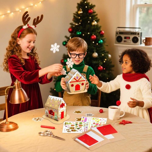 JeVenis Gingerbread House Craft Kit - DIY 3D House Building Set for Kids | Perfect Christmas Decoration