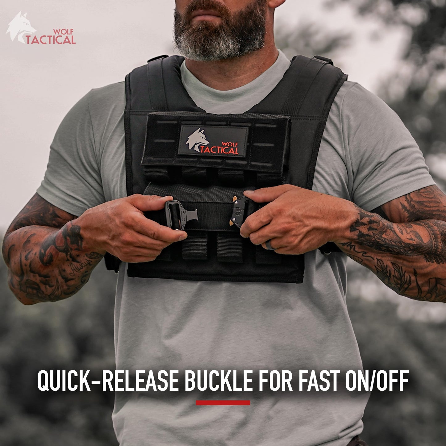 Wolf Tactical Men’s Weighted Vest - 35 lb Strength Training Weight Vest for Workouts