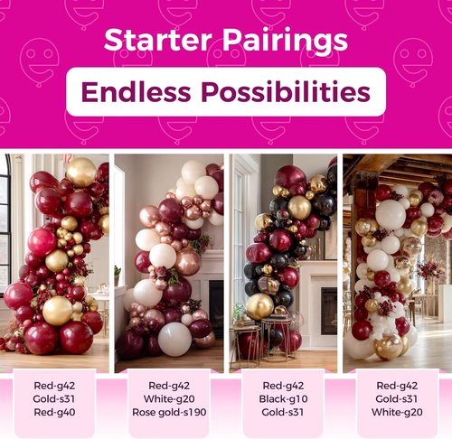 Bezente Burgundy Balloons - 18 Inch Thick Dark Ruby Latex Balloons | 30 Pack for Thanksgiving & Party Decor
