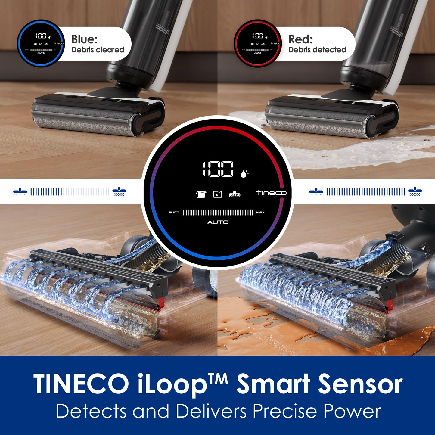 Tineco Floor ONE S5 Smart Cordless Wet Dry Vacuum & A30S Cordless Stick Vacuum Cleaner, 160W Suction, 60Min Runtime, 1L Larger Dustbin, ZeroTangle Brush, PureCyclone Tech, LED Headlight, White