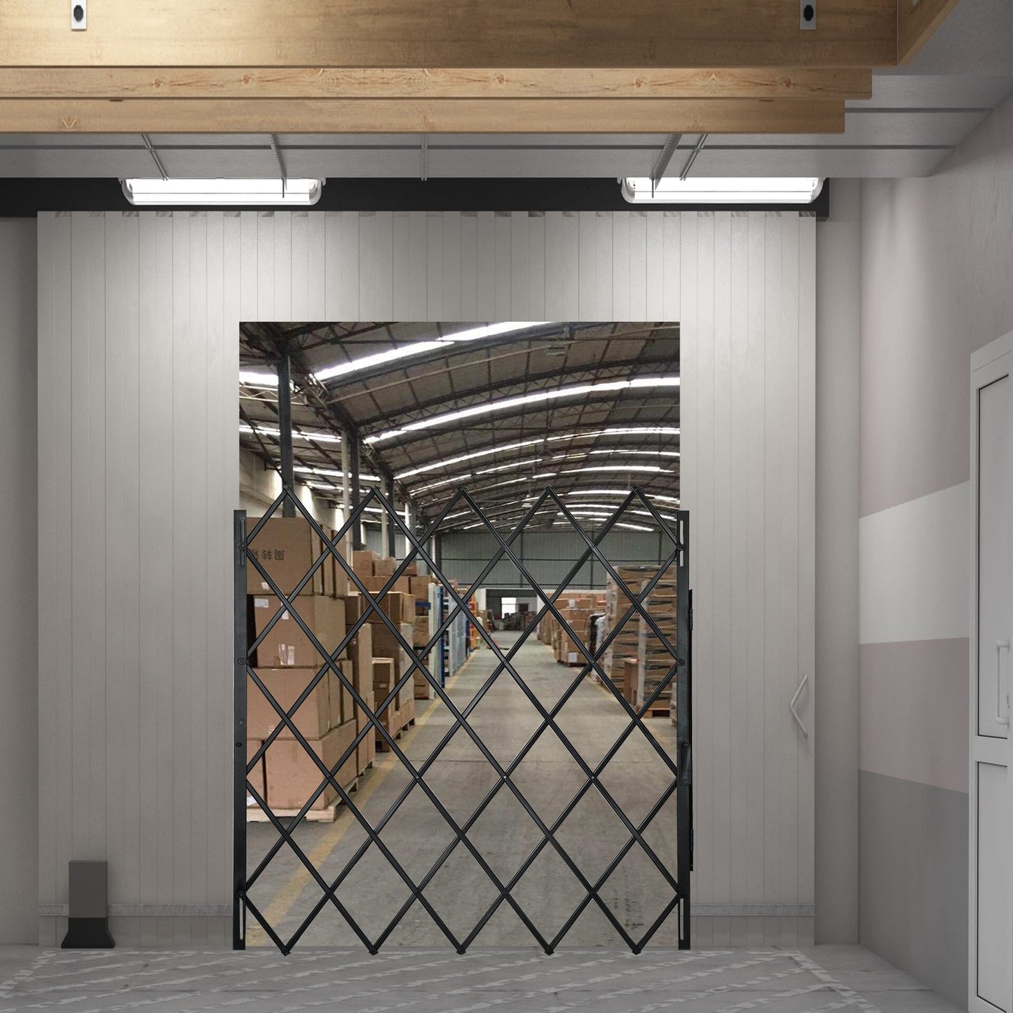 50LBS Heavy-Duty Steel 12'' to 48" W x 79" H Folding Door Expand Gate, Security Scissor Gates