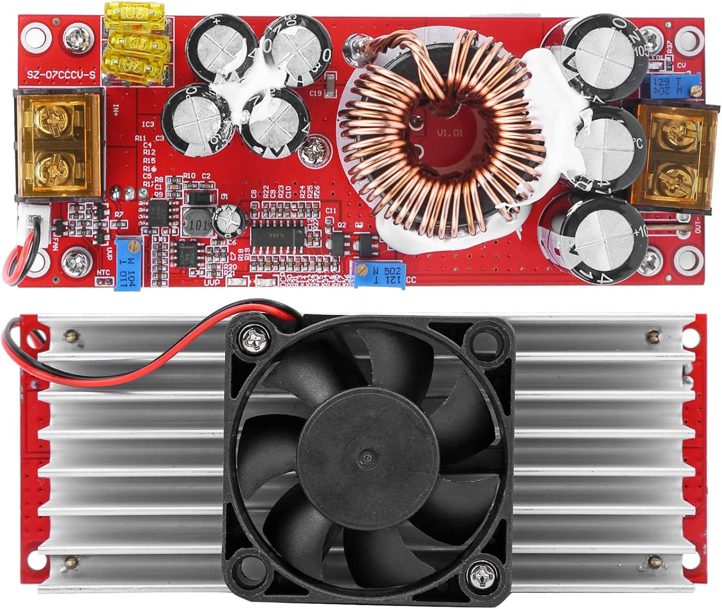 TIKATARER 1500W 10 60V 12 97V DC DC Boost Converter, to Step Up Power Module, with Smart Temperature Control Fan