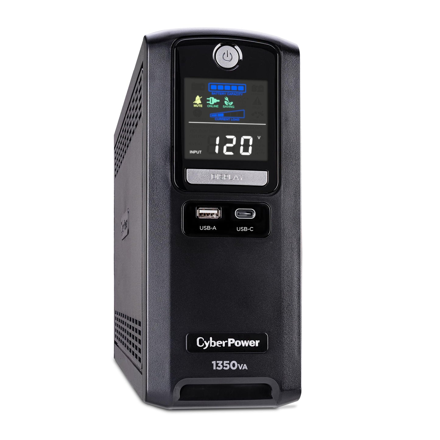 CyberPower CST135UC2-R Line‑Interactive UPS Battery Backup and Surge Protector, 1350VA/810W, AVR, 10 Outlets, USB‑C & USB‑A Charging, LCD Display, UL Certified (Renewed)