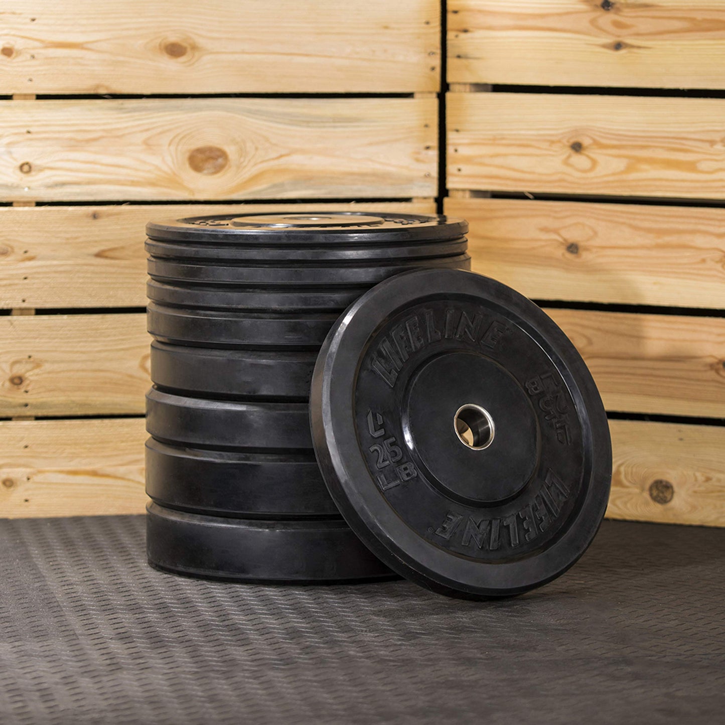 Lifeline Fitness Olympic Rubber Bumper Weight Plates - Single 2" Barbell Plates for Home Gym Equipment, Fitness Equipment for use with Weight Bench