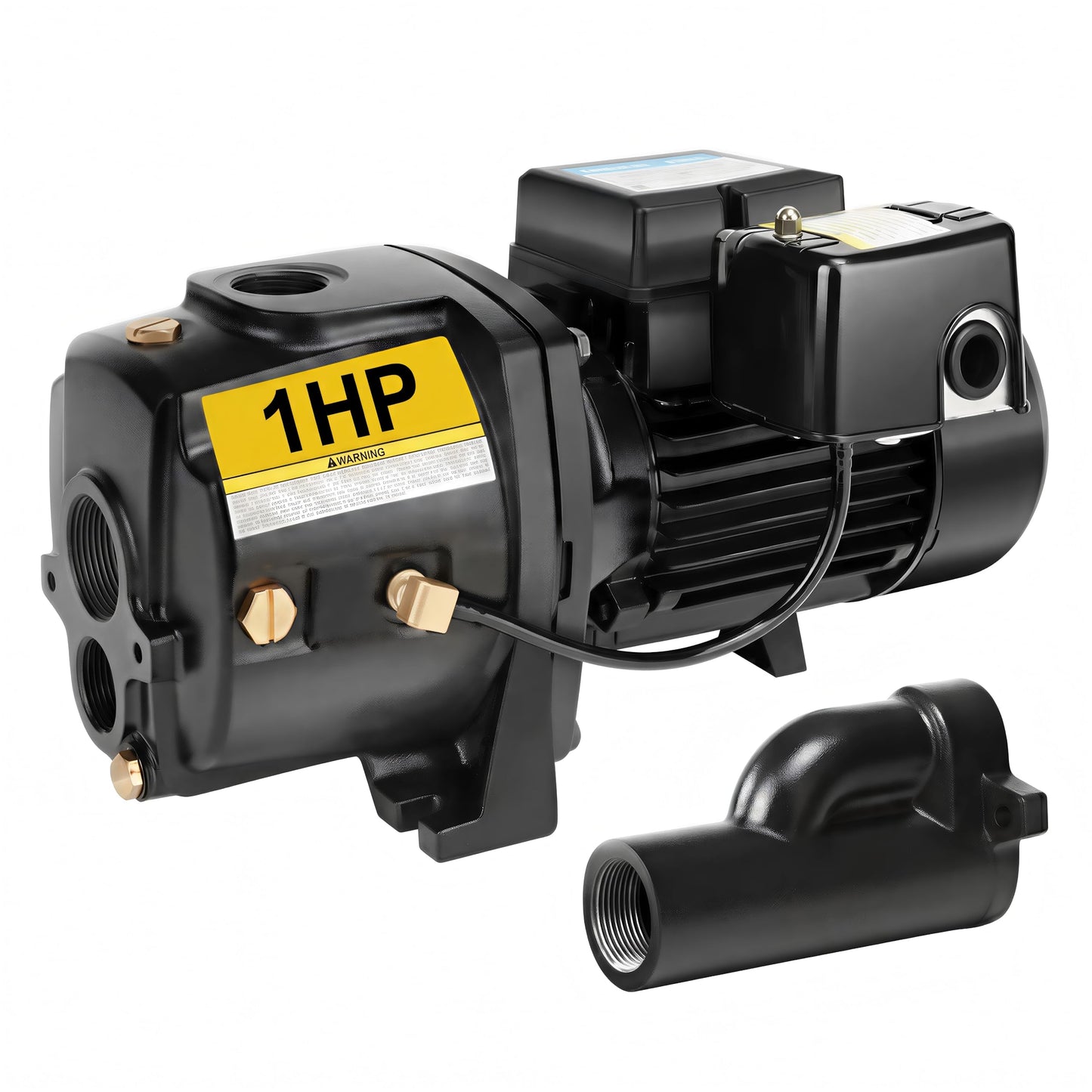 Acquaer Shallow/Deep Well Jet Pump, Cast Iron Convertible Pump with Ejector Kit, Well Depth Up to 25ft or 90ft, 115V/230V Dual Voltage, Automatic Pressure Switch