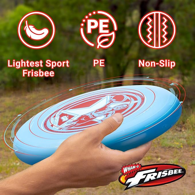 Wham-O Frisbee All Sport Flying Disc 140g, 9.85 Inch, Durable Sports Disc with Non-Slip Grip for Outdoor Beach Backyard Games,Team Sports and Family Fun