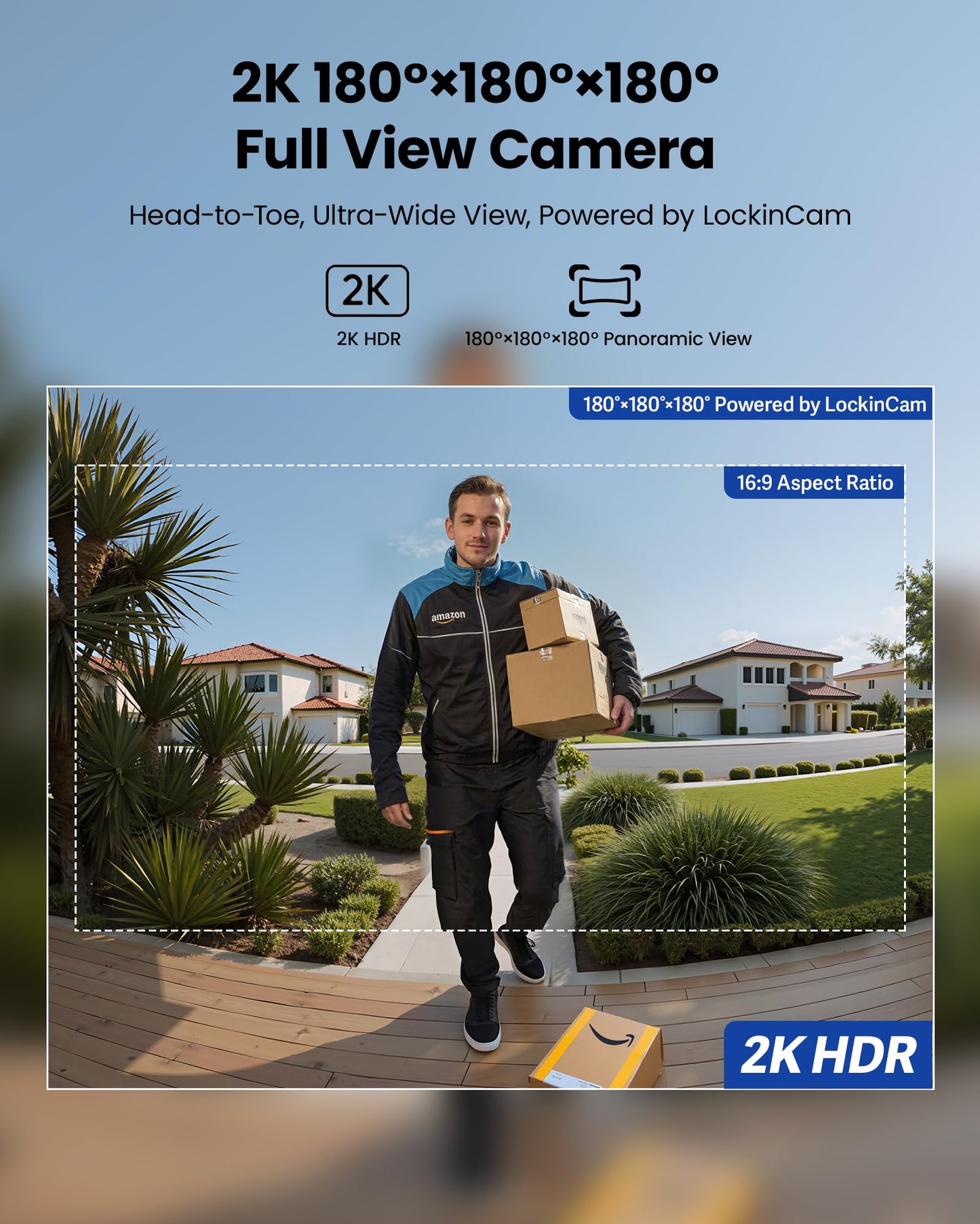 Lockin Veno Pro - All-in-One Smart Lock for Front Door - Palm Vein & Fingerprint Keyless Entry - 2K 180° Video, WiFi, Motion Sensor, 32GB Storage - No Monthly Fee