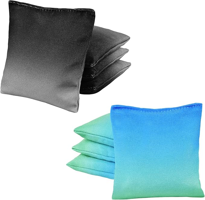 Weather Resistant Cornhole Bags, Gradient Corn Hole Bags Set of 8, Cornhole Bean Bags, Modified Size Cornhole Bags for Tossing Game, Includes Tote Bag