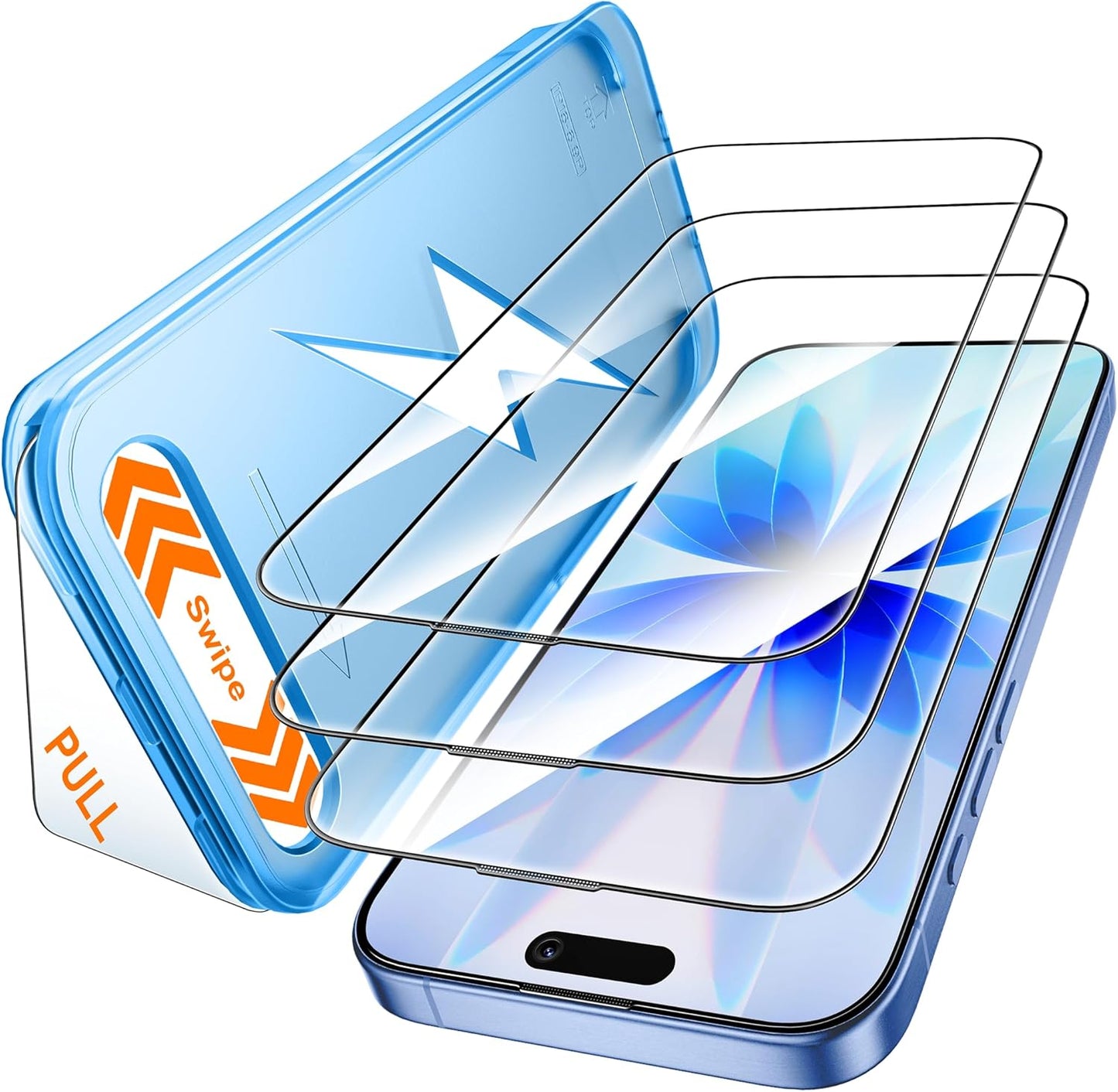 17 3 Pack, [9H+ Mkeke for iPhone Screen Protector Hardness] [Military-Grade Drop Protection] [Sensitive Touch] [Easy